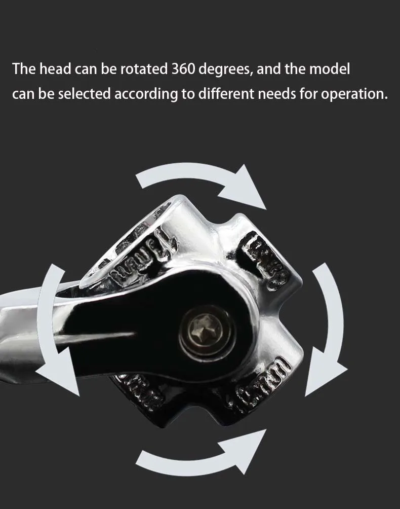 Universal ประแจหกเหลี่ยม Torx Spline สลักเกลียวหมุน360องศาที่ซ่อมรถ Spanner