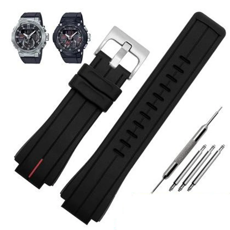 Silicon watchband for Casio G-SHOCK GST-B200 GST-B200D Series Men\'s Watch strap Chain Accessories Waterproof Resin Silicone Band