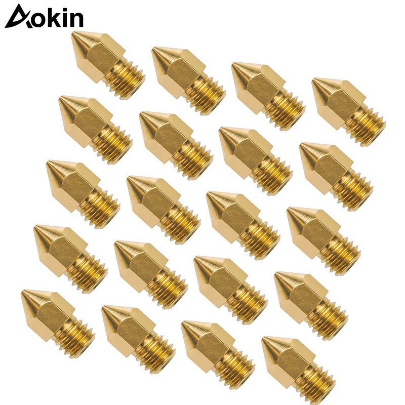 

AAA+ Quality 20 PCS 3D Printer Nozzle 0.4mm MK8 Extruder Head for Creality Cr10