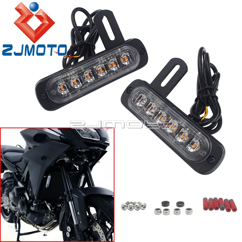 

IP67 LED B6 Auxiliary Light Fork Radiator Saddle Bag License Plate Side Mount Decoration Light DRL Universal Brake Tail Light