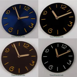 38.5mm Sandwich Watch Dial+Hands Spare Parts Fit For ETA 6497/ST 3600 Hand Winding Movement Black/Blue/Coffee