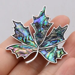 Natural Shell Abalone Shell Brooch Maple Leaf Shape 45x45mm for DIY Jewelry Making Necklace Accessories High Quality Gift
