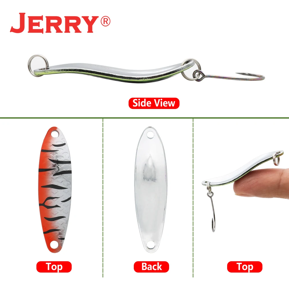 Jerry Andromeda Long Casting Flutter Metal Spoons Winter Fishing Lures 5pcs 5g Artificial Bait