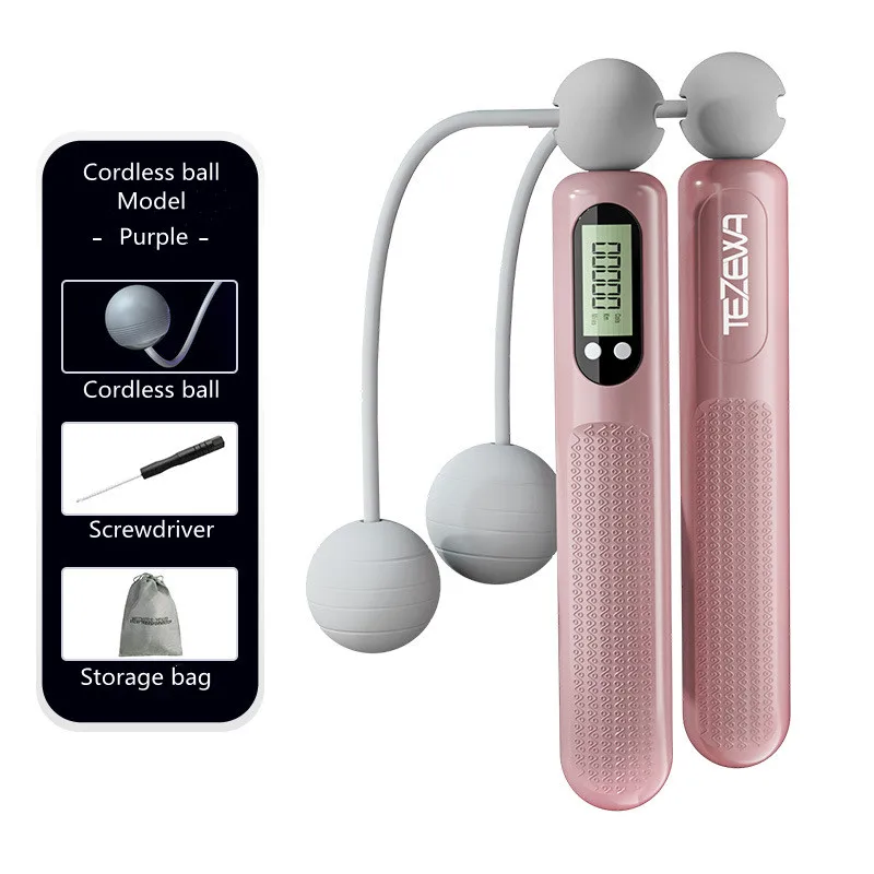 Умная Электронная Скакалка с подсчетом, беспроводной шнур для комнатных тренировок, фитнеса, двухцелевая, с весом