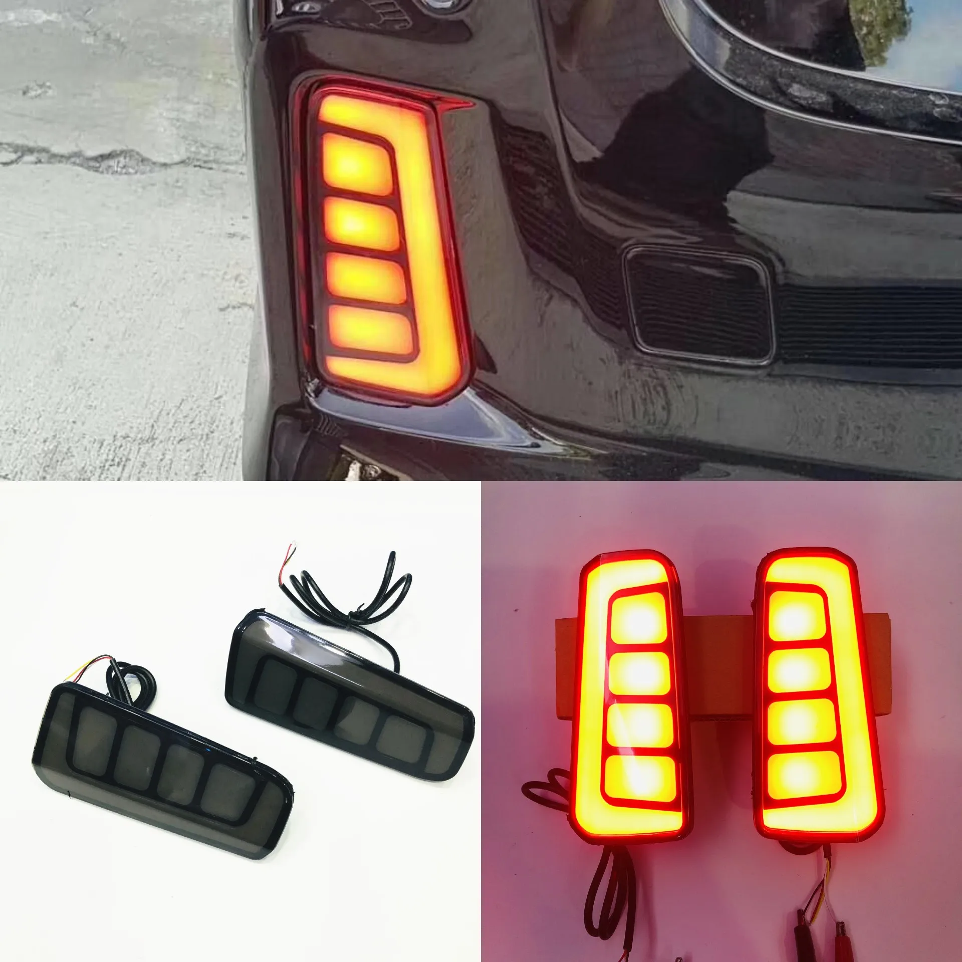 JanDeNing 2x LED Rear Bumper Reflector Tail Brake Light For Toyota Alphard Vellfire 30 Series 2015-2018