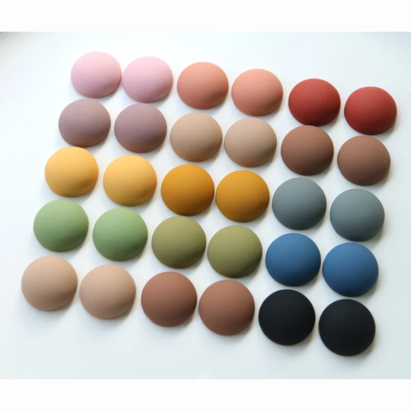 WFFNNKC 10Pcs Frosting Round Flat Back Resin Button DIY Clothing Arts Crafts Patch Earrings Hairpin Jewelry Bead Accessories