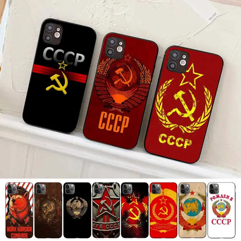 

Soviet Union USSR Grunge Flag Phone Case for iphone 13 8 7 6S Plus X 5S SE 2020 XR 11 12 mini pro XS MAX