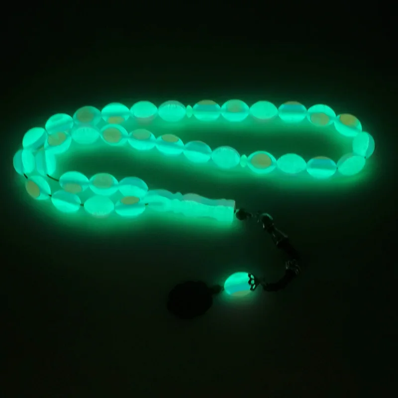 New ResinTasbih Green Luminous Mistak Muslim Rosary Bead bracelet islamic misbaha prayer bead arabic fashion accessories on hand