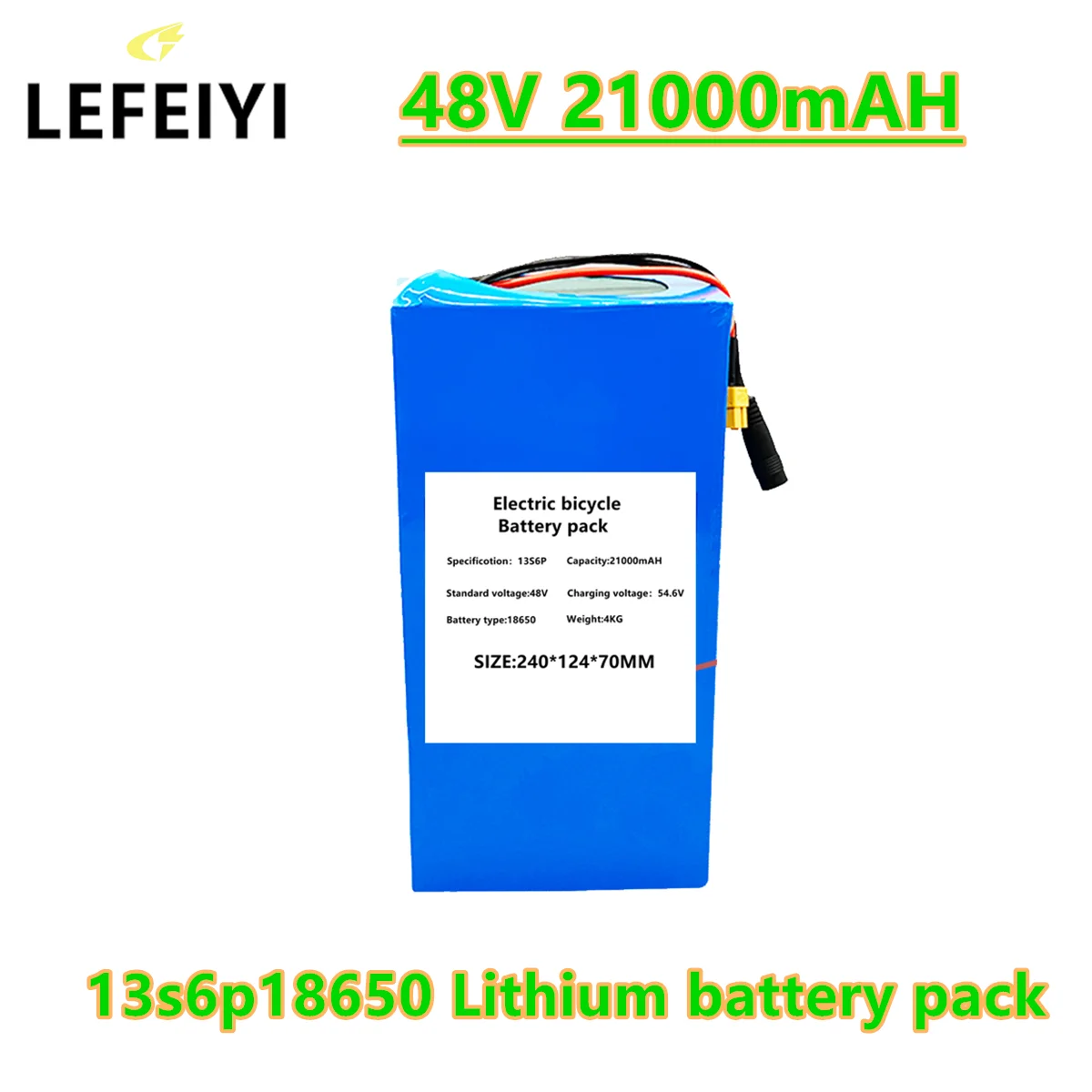 

Newest 48V 21AH 13s6p Lithium Battery Pack 1000W E-bike Electric Bicycle 21000mAh with 50A BMS