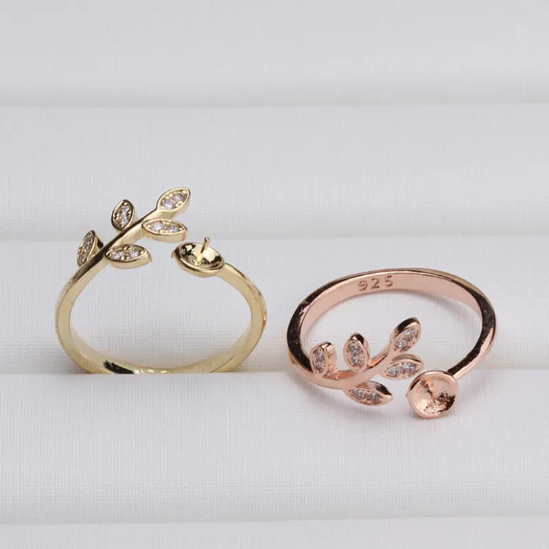 New Arrival ADJUSTABLE Hot Leaf Ring Mountings Base Findings Component Jewelry Settings Parts for Pearls Beads Stones