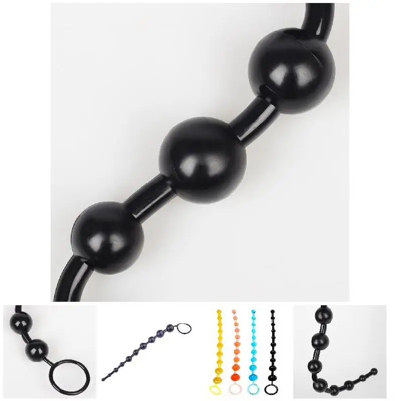 Anal Toy Jelly Anal Beads Sex Orgasm Vagina Plug Play Pull Ring Stimulator Butt Beads for Women AC