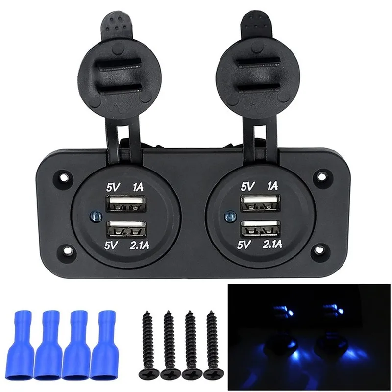 12V Usb Car Charger Sigaret Sigarettenaansteker Splitter Charger Power Adapter Outlet Voor Jacht Schip 12V Opladen poort