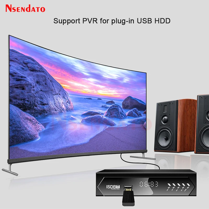 Decodificador de ISDB-T Digital terrestre ISDB T receptor de TV satelital para Chile Brasil VHF/UHF TV Receptor box1080P H.264 MPEG-4