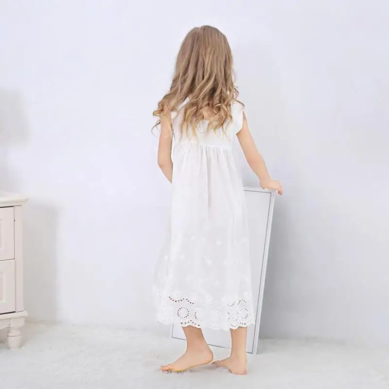 Toddle Girl White Nightdress Princess Dress Children Pajamas Nightgowns For Girls Kids Night Dress Girl Lace Sleeping Dress