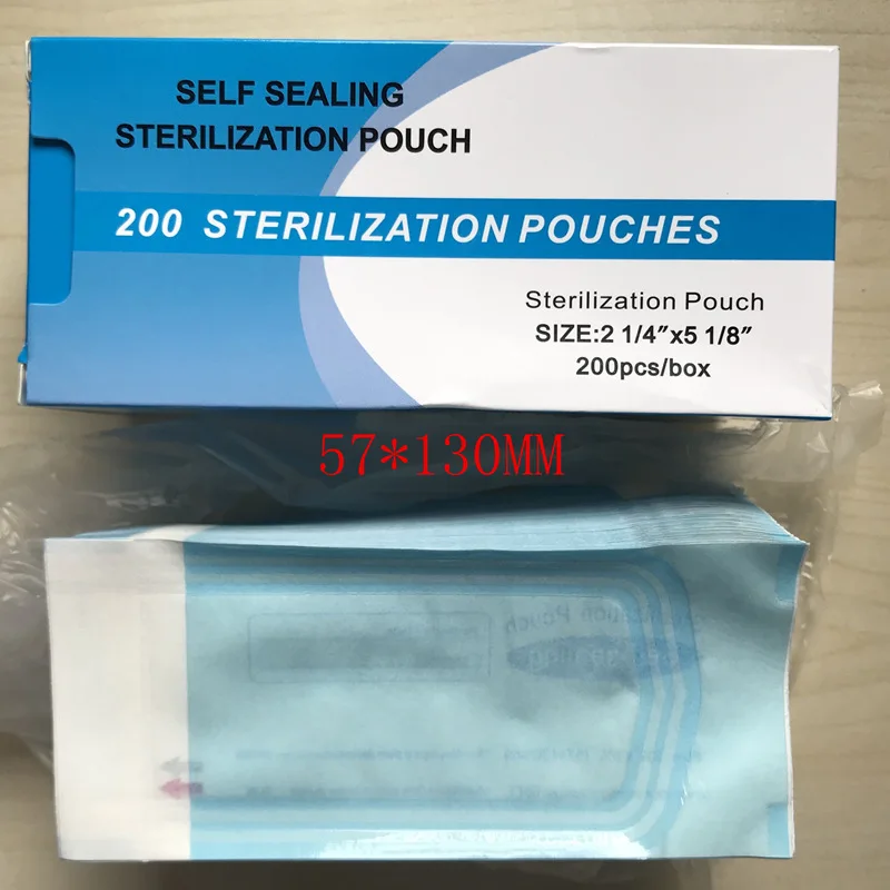 Medical-grade Sterilization Pouches Bags Self-sealing 6 Sizes Bag Disposable 200pcs/box Nail Art Tools Accessories Blue