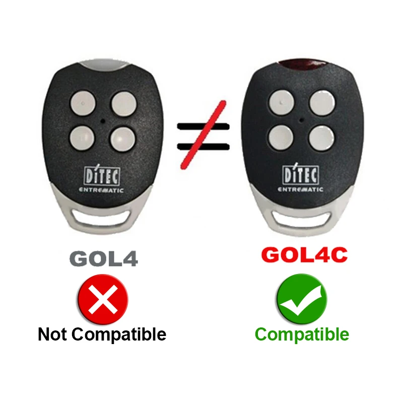 High Quality Garage Remote Control DITEC GOL4C BIXLS 433MHz Fixed Code Clone Keyfob 4 Button Duplicator