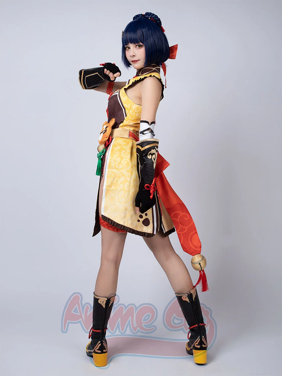 Genshin Impact Xiangling Cosplay Costume for Women Girls Game Outfits C00158 A