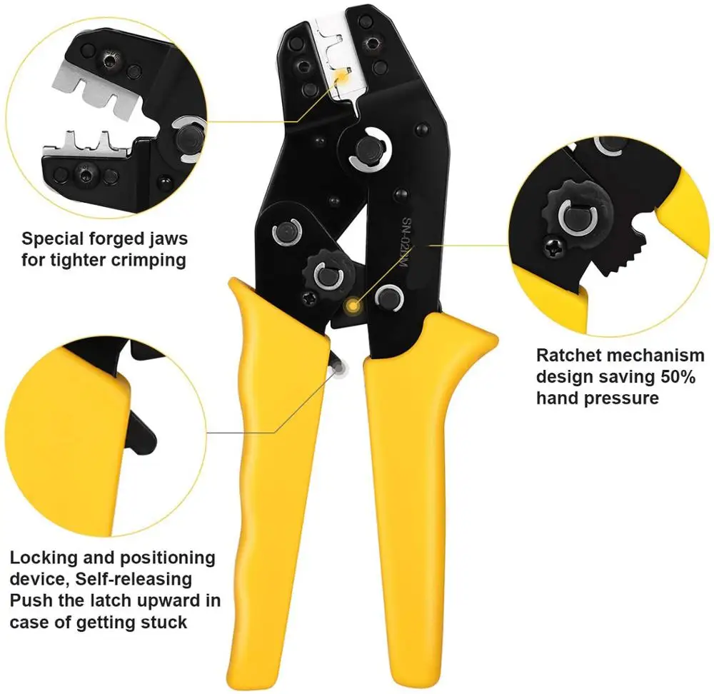 SN-02BM 0.1-1mm² Crimping pliers tool set-1550pcs 2.54mm Dupont connectors and crimp pins 460pcs 2.54 mm connector kit