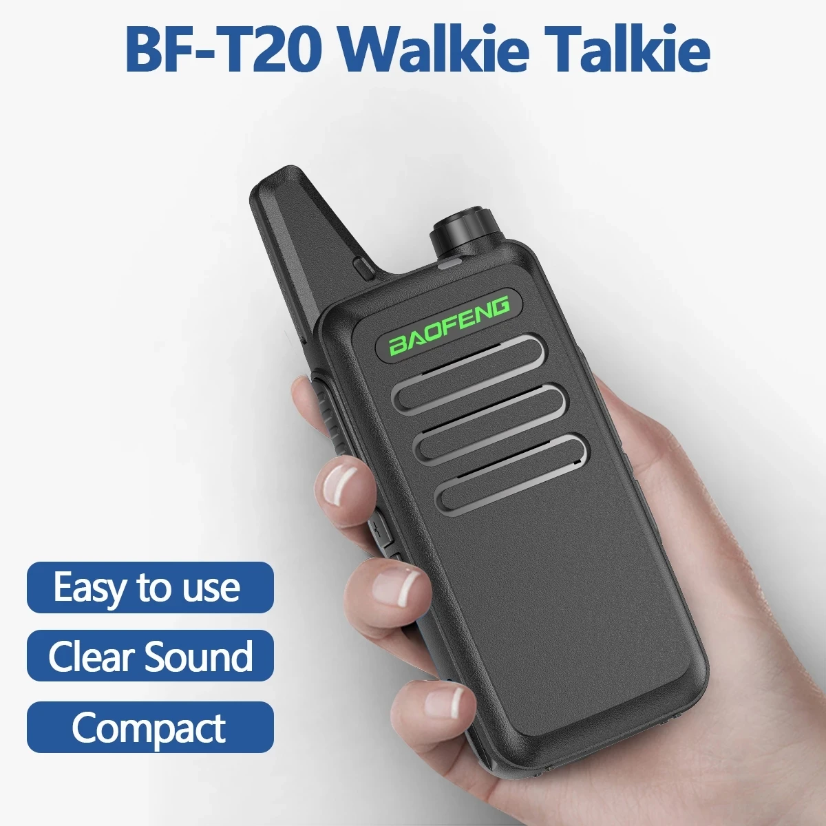 Baofeng – walkie-talkie professionnel BF-T20, 16 canaux, UHF, 400-470MHZ, Support de charge USB pour Radio BF-C9 BF-888S KD-C1Tw