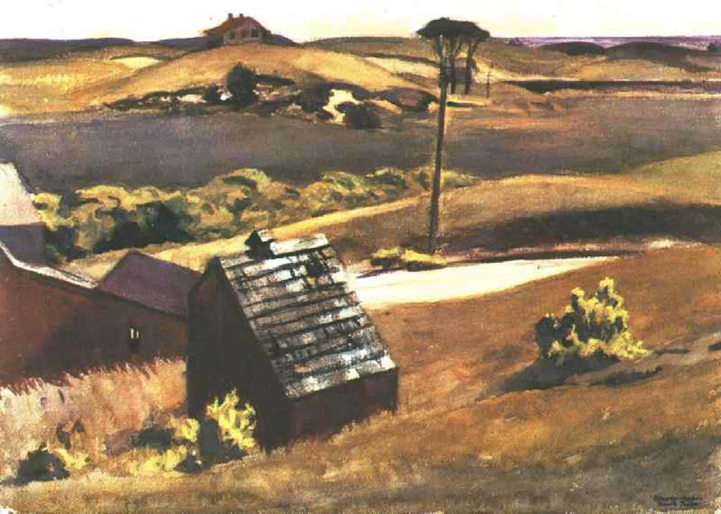 

100% handmade Oil Painting reproduction on linen canvas, coop and barn by Edward Hopper,Free Shipping,High Quality
