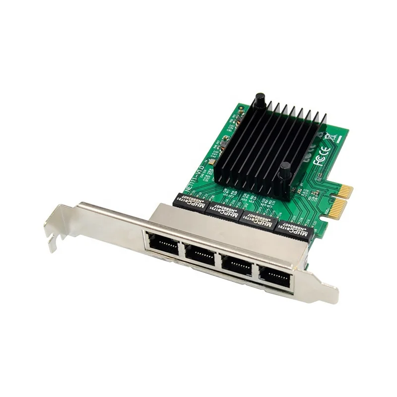 PCIe para Quad Port RJ45 Gigabit Ethernet NIC Placa de rede, PCI-E para 4 portas RJ45 Gigabit 1000M