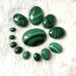 100% Natural Malachite Bead Cabochon 5x7,8x10,10x14 12x16,13x18,18x25,22x30mm Oval Gem Stone Jewelry Cabochon Ring Face,2pcs/lot