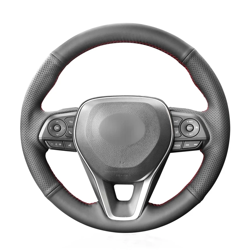 

Hand-stitched Black Leather Car Steering Wheel Cover for Toyota Corolla RAV4 Avalon 2019-2020 Camry 2018-2020