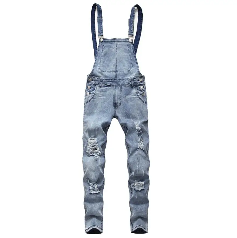 

Men jeans Overalls Streetwear 2021 Denim jumpsuit Men skinny motorcycle Casual Biker Stretch stretch Jeans Suspender Pants w665