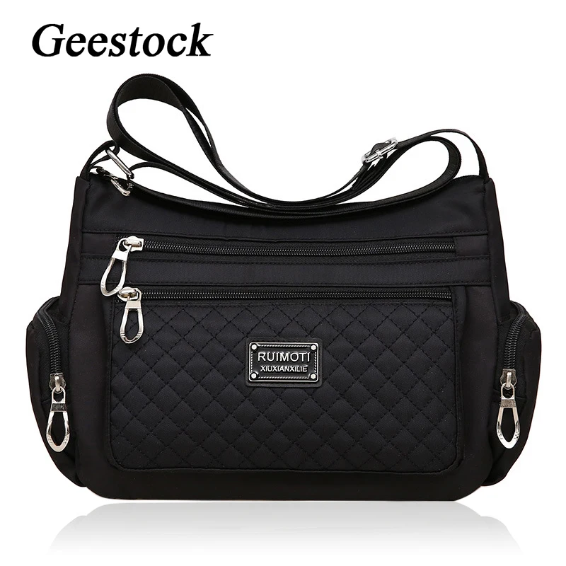 Torba damska Geestock Nylon, wodoodporna torba na ramię, codzienna torba listonoszka damska, duża pojemna torebka.