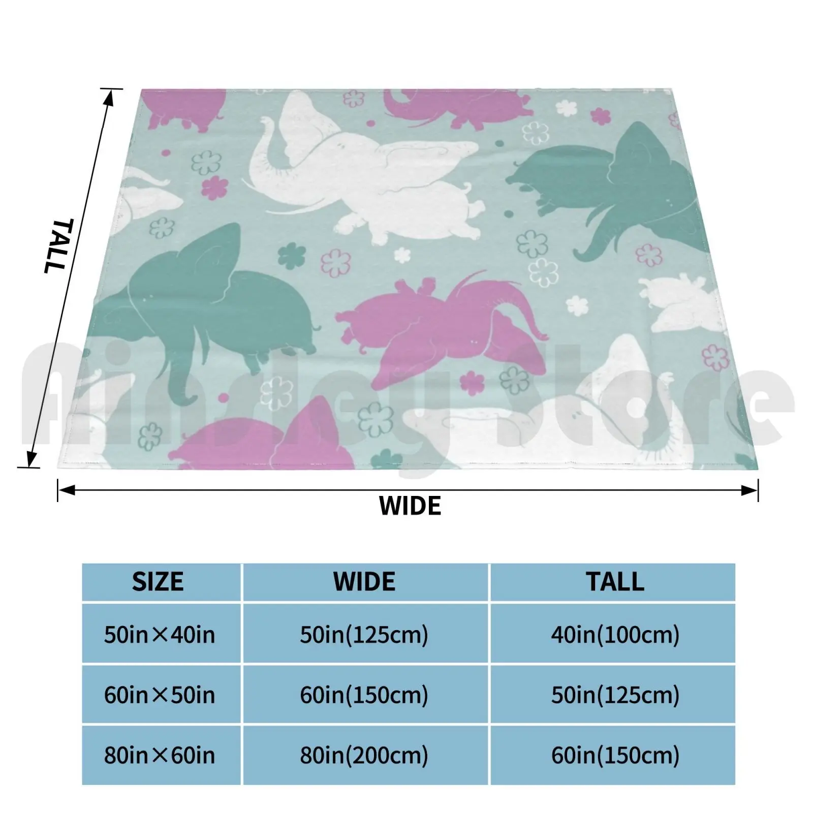 Blanket Purple And Teal Elephant Pattern Hat Elephant Pattern Elephant Ellie Elephant Lover