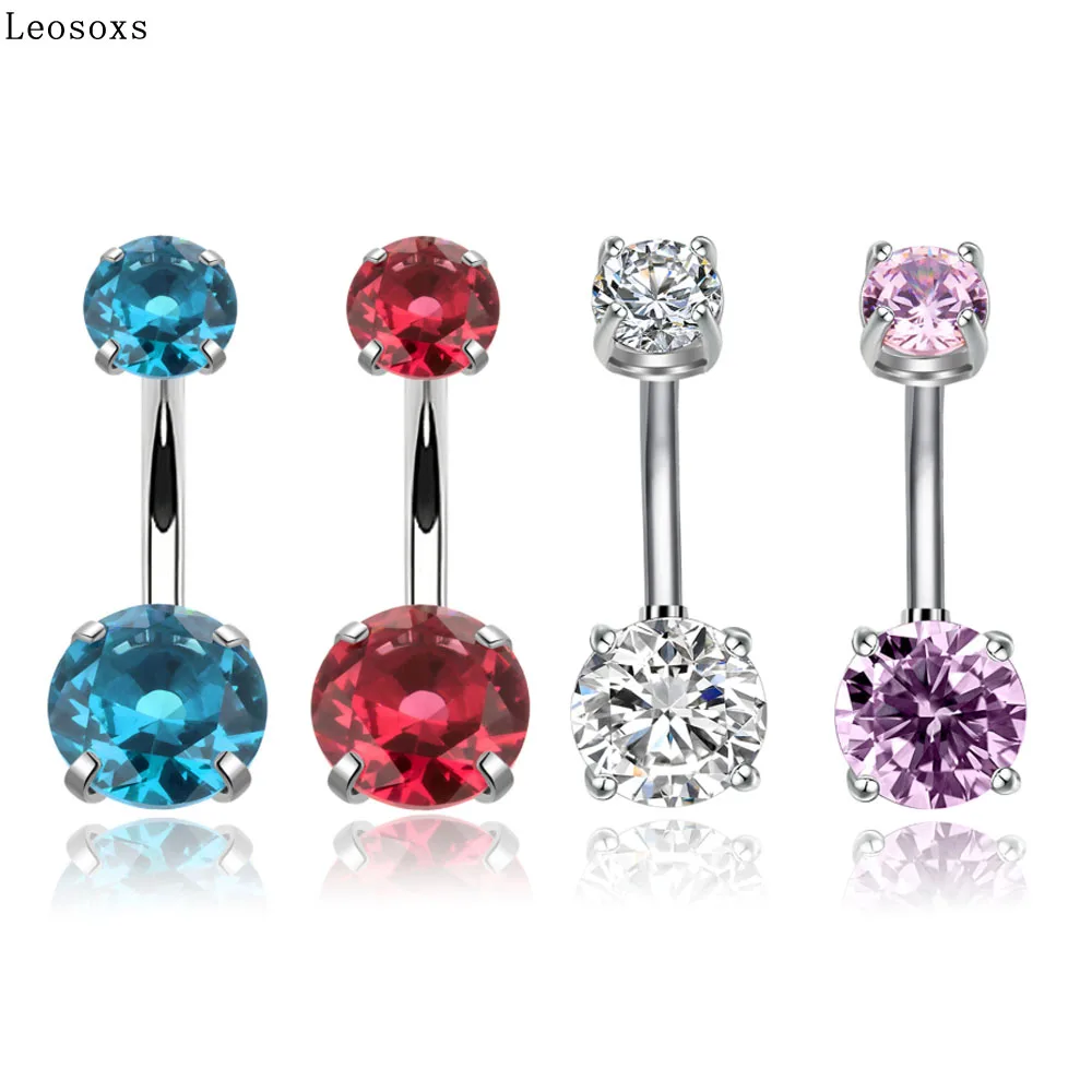 Leosoxs 1 piece Explosion-proof stainless steel navel ring navel nail navel button puncture jewelry  belly button rings