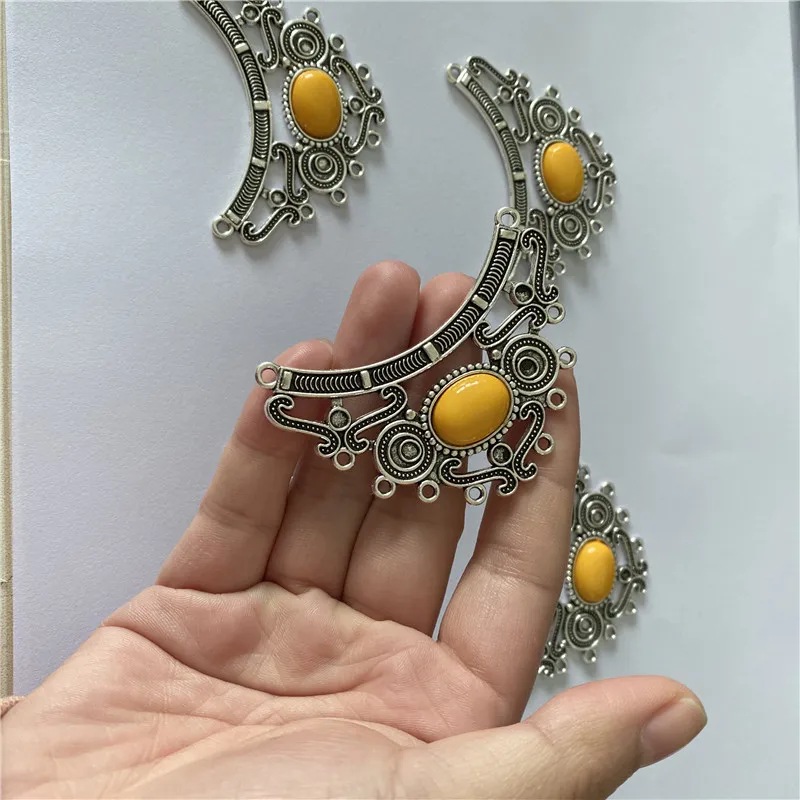 (5piece)Women Bohemia Style Necklace Pendant Alloy Bracelet Charms Connector 64*49*mm Design Jewelry Accessories Crafts 52259