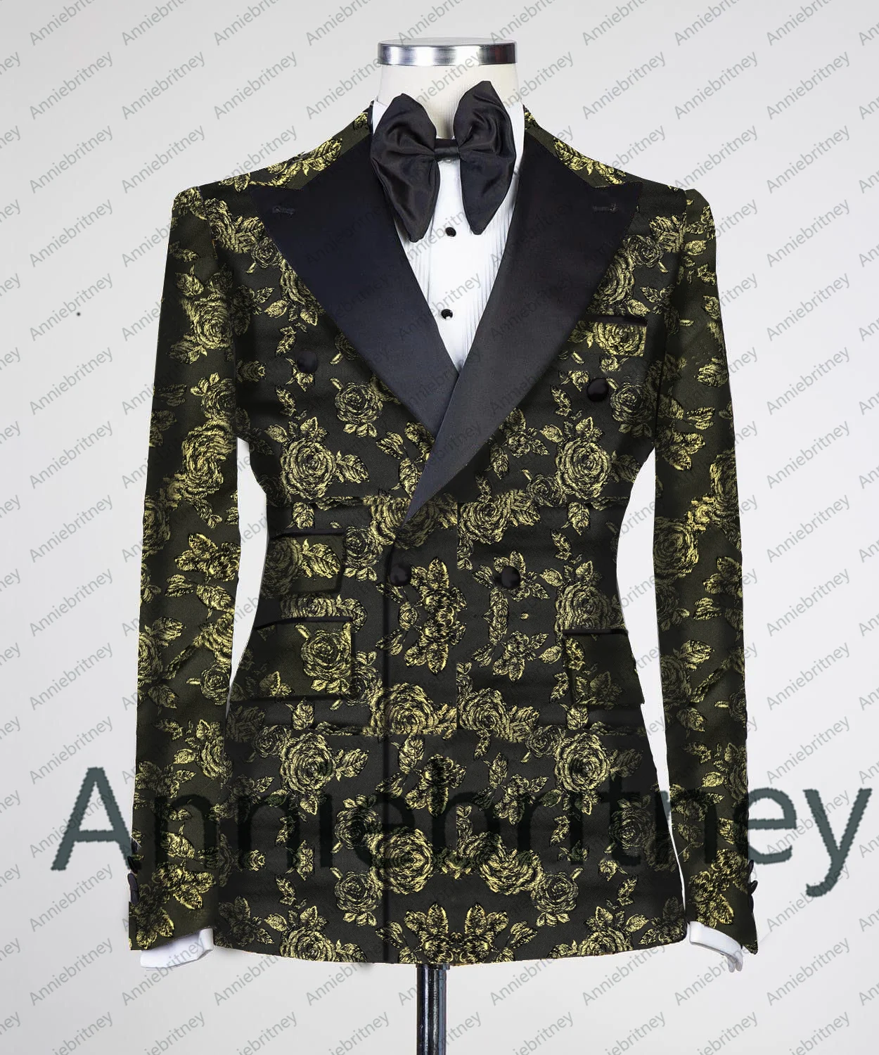 High-end Luxury Blazer Design Black With Leopard Patches 3 Piece Suits Men Wedding Dinner Party Groom Tuxedos Evening Dress