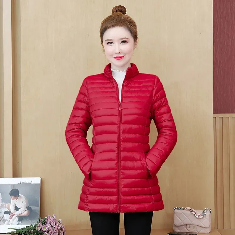 2023 New Cotton-Padded Jacket Women Mid-Length Thin Slim Slimming Winter Down Padded  Tcoats Korean Fashion Outcoat Padded Coat