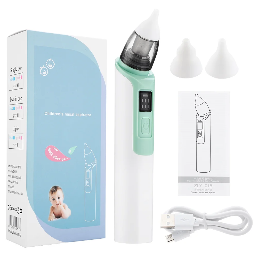 Baby Nasal Aspirator Electric Safe Hygienic Nose Cleaner Silicone Snot Sucker For Newborn Infant Toddler Child Kid 2 Adjustment