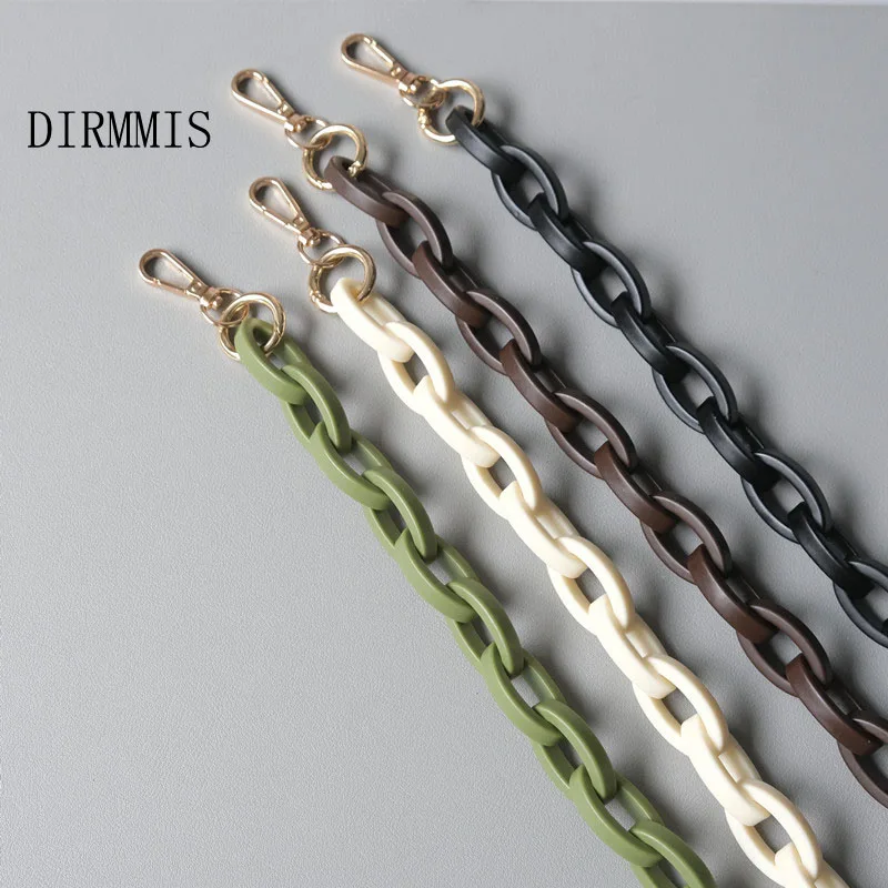 Vintage New Woman Bag Accessory Detachable Parts Replacement Chain White Brown Resin Luxury Strap Women Acrylic Shoulder Chains