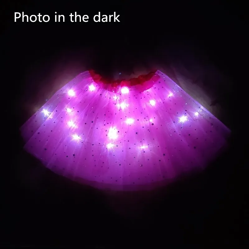 LED Glowing Light Kids Girls Princess Tutu skirts Children Cloth Wedding Party Dancing miniskirt Costume cosplay led clothing 2