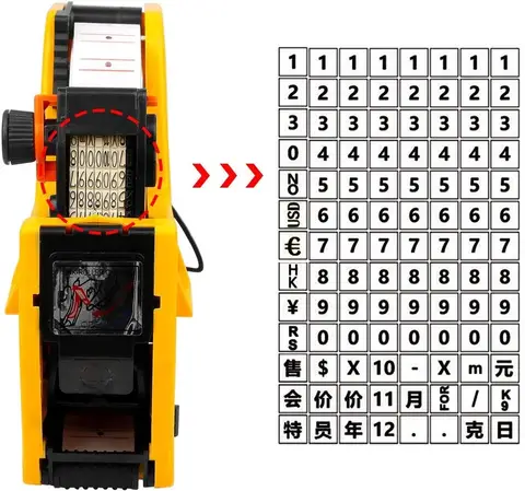 MX-5500 8 अंक EOS हैंडहेल्ड प्राइस टैग गन 50 व्हाइट लेबल और 1 इंक लेबल मशीन किट के साथ 10 best sales मूल्य बंदूक - №9