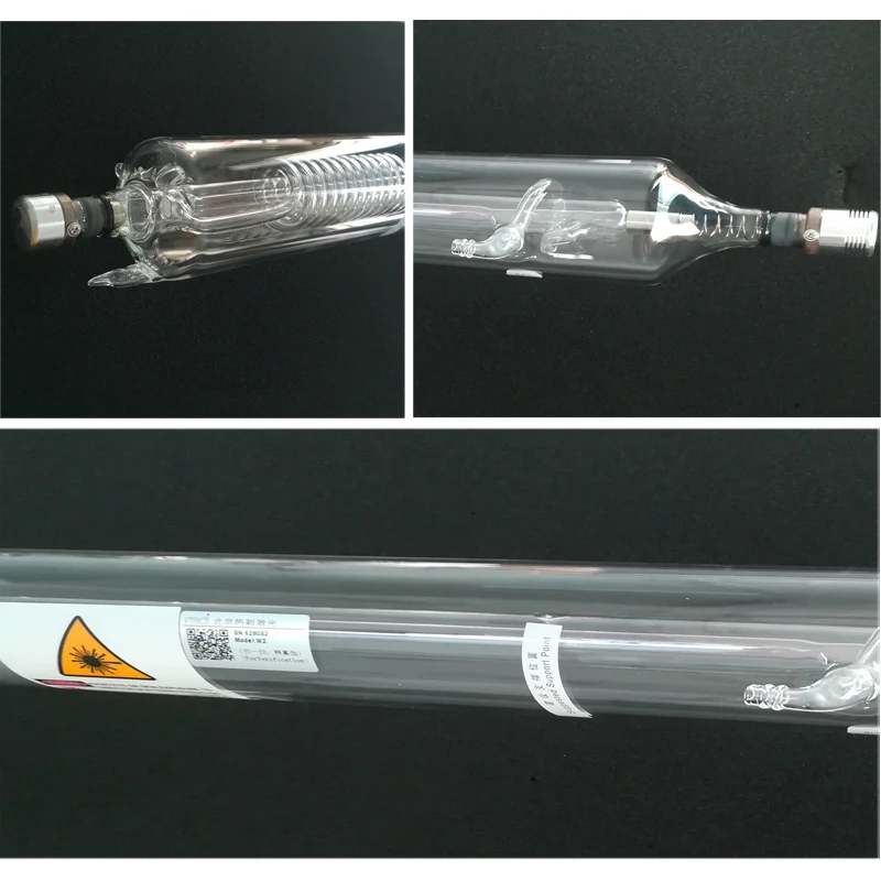 หลอดแก้วเลเซอร์แบบ CO2 W1 75W-90W สำหรับแกะสลักและตัดเลเซอร์ CO2