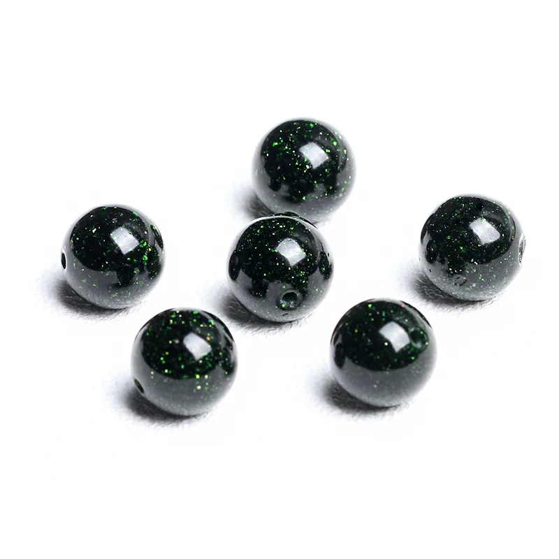 4A Natural Green Sandstone Quartz Crystal Single Bead DIY Jewelry Making