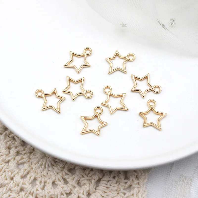 Fashion 10Pcs Hollow Little Stars Charms Handmade Alloy Pendant For DIY Jewelry Making Necklace Earrings Accessories Wholesale