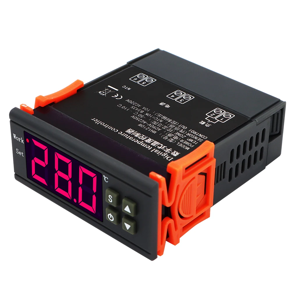 MH1210W Intelligent Thermostat Temperature Control Regulator AC DC 110-220V 24V 12V Digital Display Temperature Controller