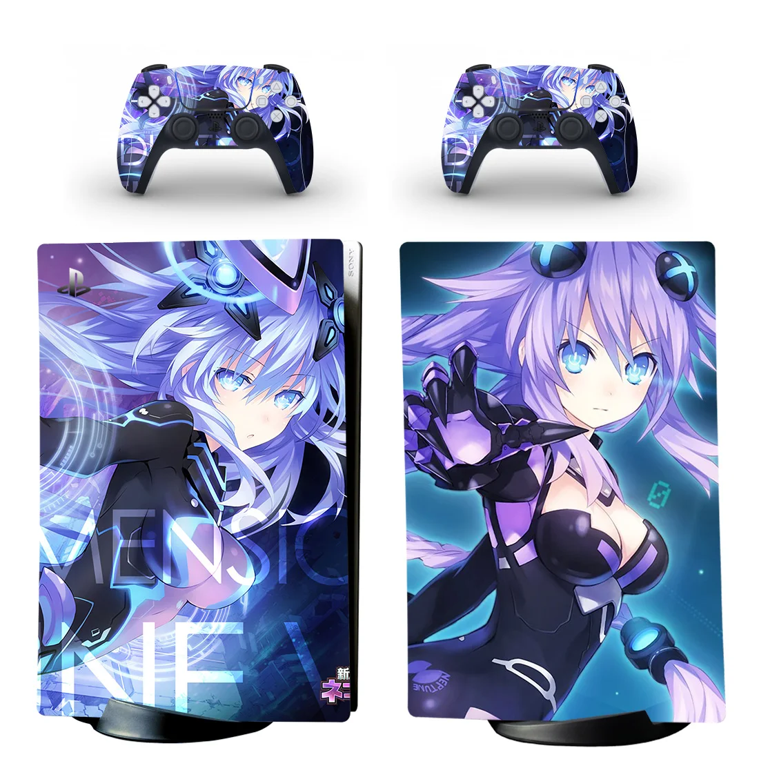 Neptunia Game PS5 Digital Skin Sticker for Playstation 5 Console & 2 Controllers Decal Vinyl Skins