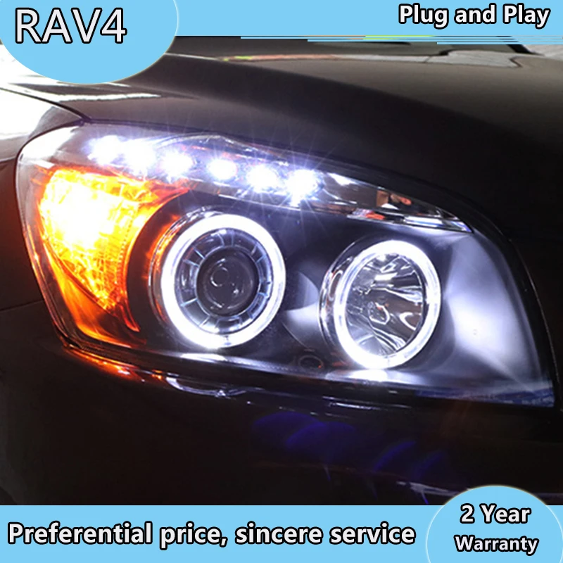 

Car Styling Headlight assembly For Toyota RAV4 2009-2013 For RAV4 LED Angel Eye DRL Q5 bi xenon lens h7 xenon Front light