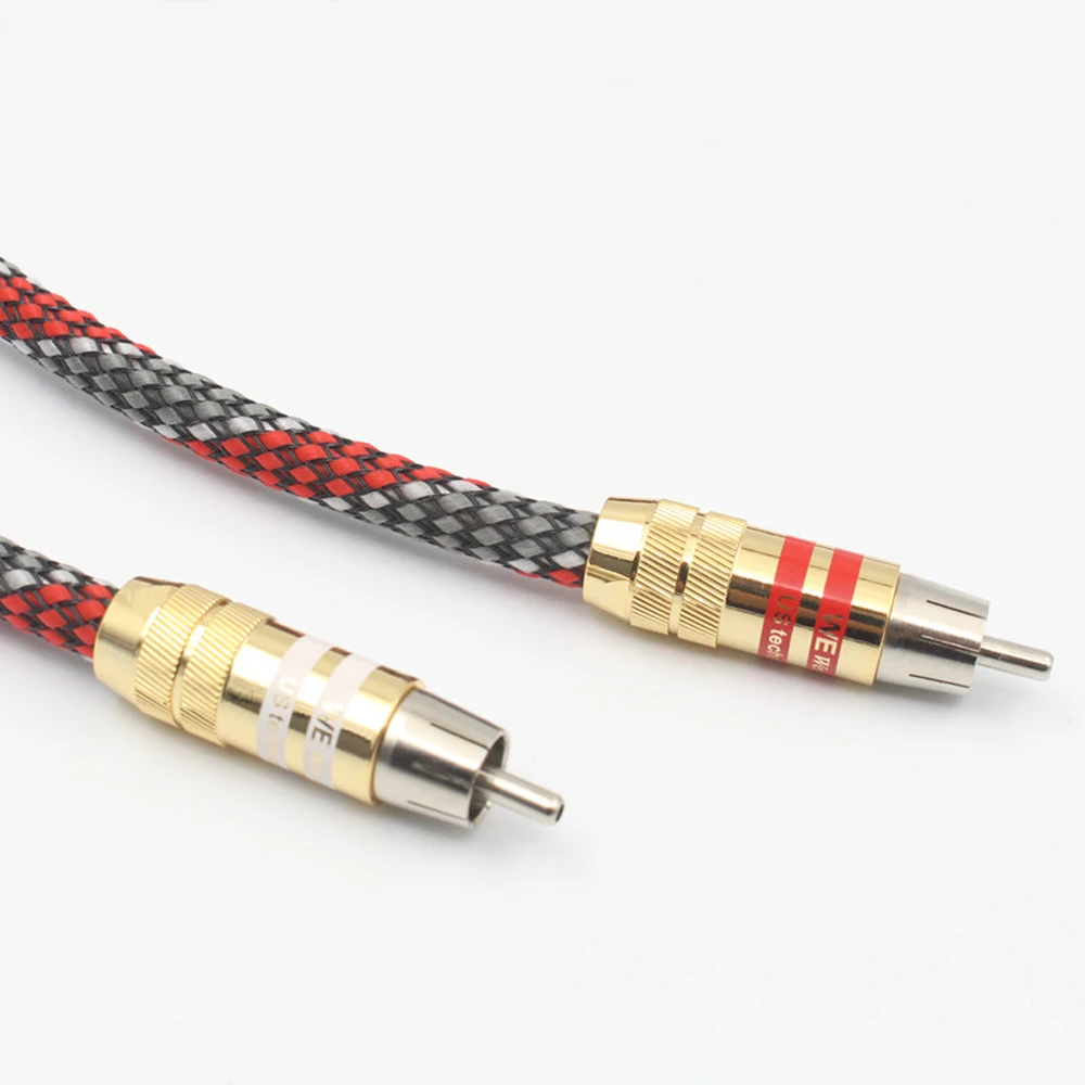 X401 Hi-End One Pair OFC Copper Plated Silver Cable 2 Core Shielded Video Wire Hifi Audio RCA Cable