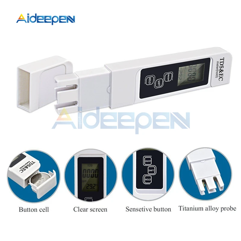 Imagem -06 - Tds ec Temperatura Tester Pen Condutividade Água Qualidade Termômetro em Ferramenta de Medição ce Tester 0-9990ppm