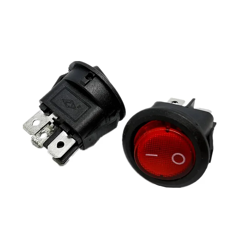 10pcs KCD1 224N Round Rocker Switch With Light 4Pins 6A 250V/10A 125VAC Boat Switch Snap-in SPST ON OFF Rocker 2 Position Switch