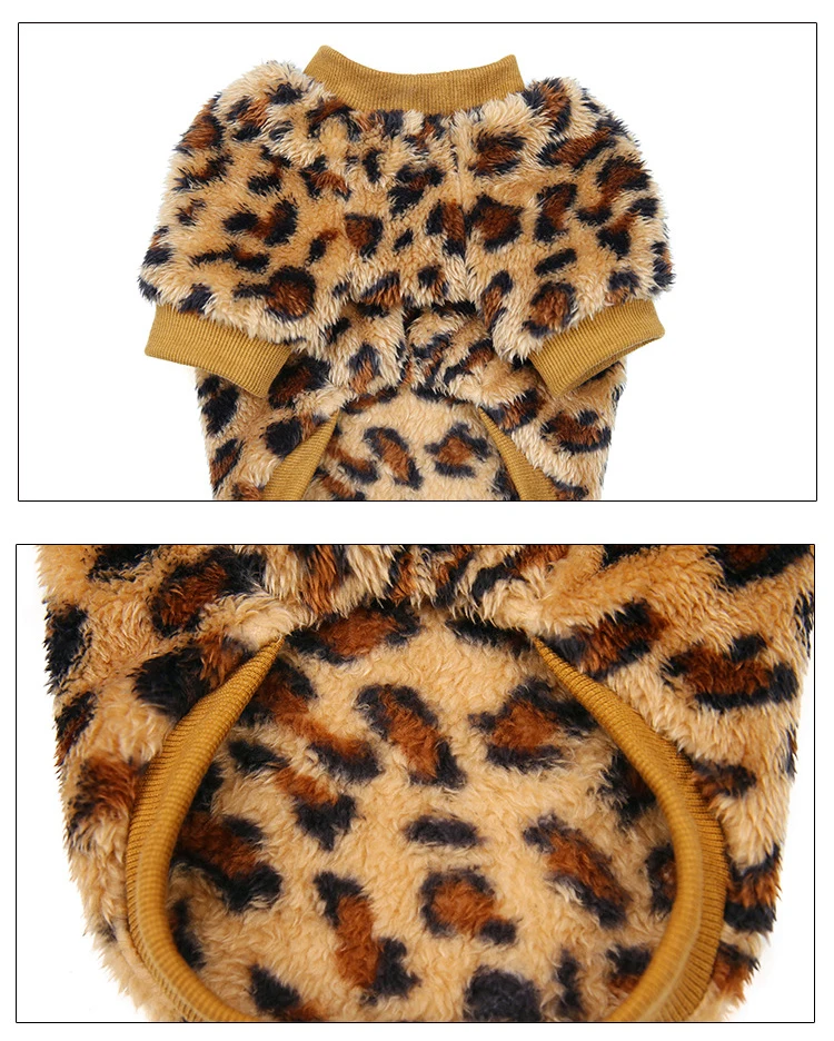 Elastic Dog Clothes Warm Dogs Clothes Pet Clothing Leopard Print Hoodies Sweater for French Bulldog Chihuahua York Clothing