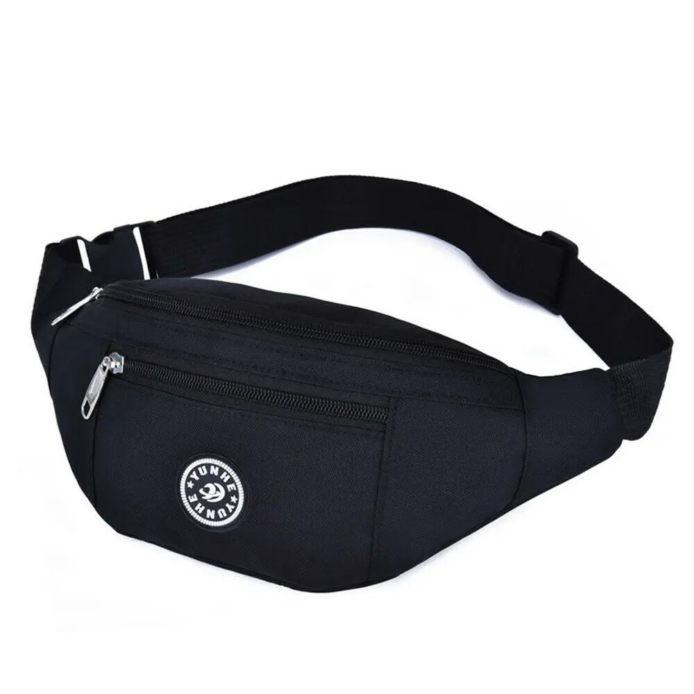 New Fashion Men Women Waist Bum Bag Fanny Pack Belt Money Pouch Wallet Zip Travel Hiking Bag Black Blue Red Gray