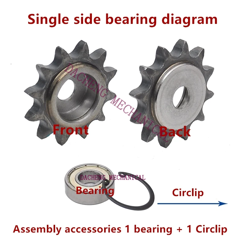 06B 3 points Double Single Bearing Idler Sprockets Drive Chain Sprocket Gear Wheel 12/13/14/15/16/18/20/21/25 Teeth with bearing